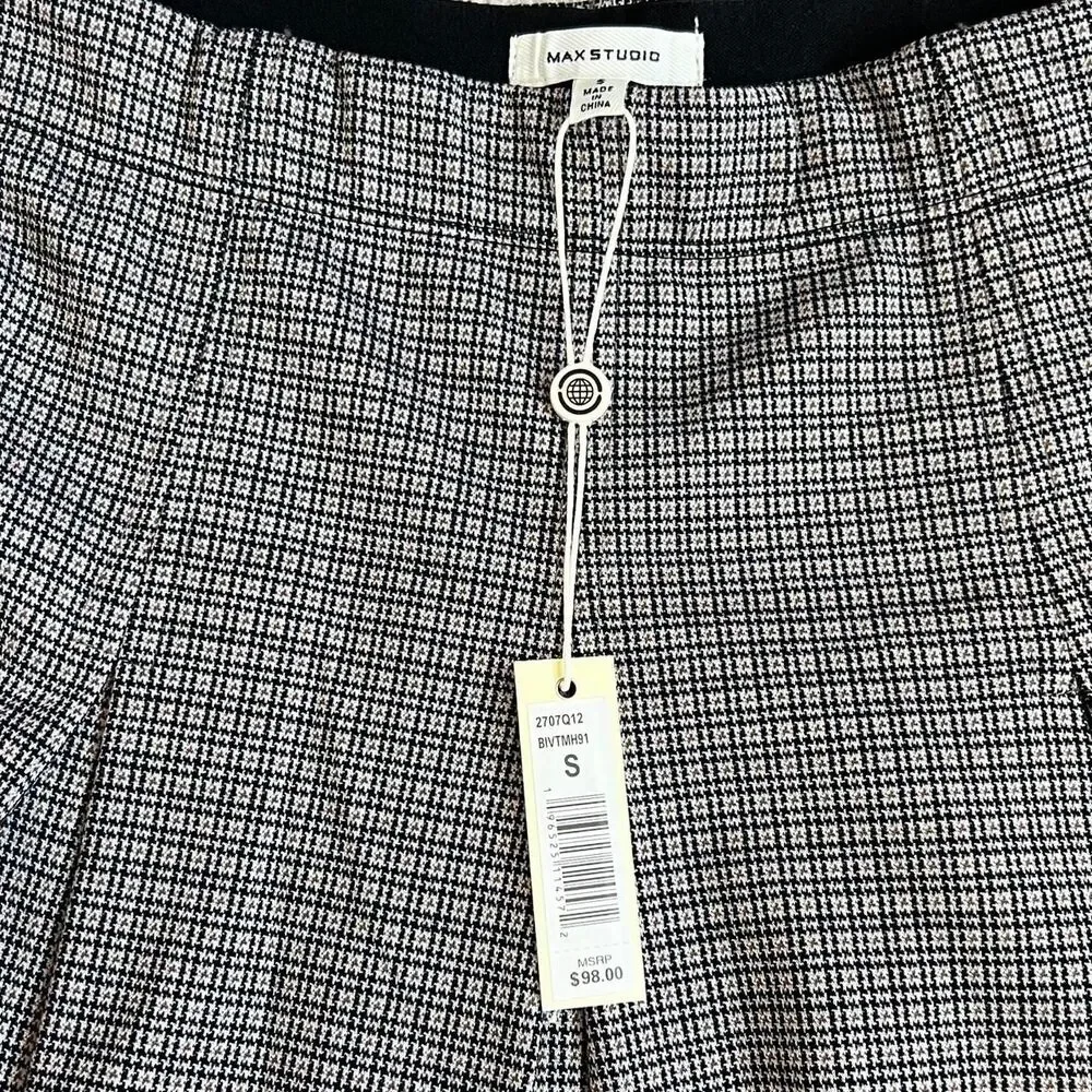 Max Studio Houndstooth pleated skirt
